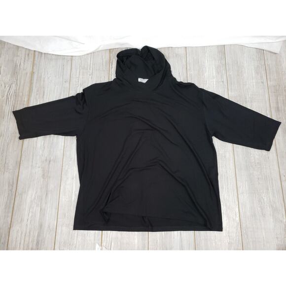 Transparente Black Hooded Pointed Hood Tunic Size Small 3/4 Sleeve - Picture 5 of 8